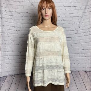 LRL Ralph Lauren Jeans Ivory Lace Top Size XL